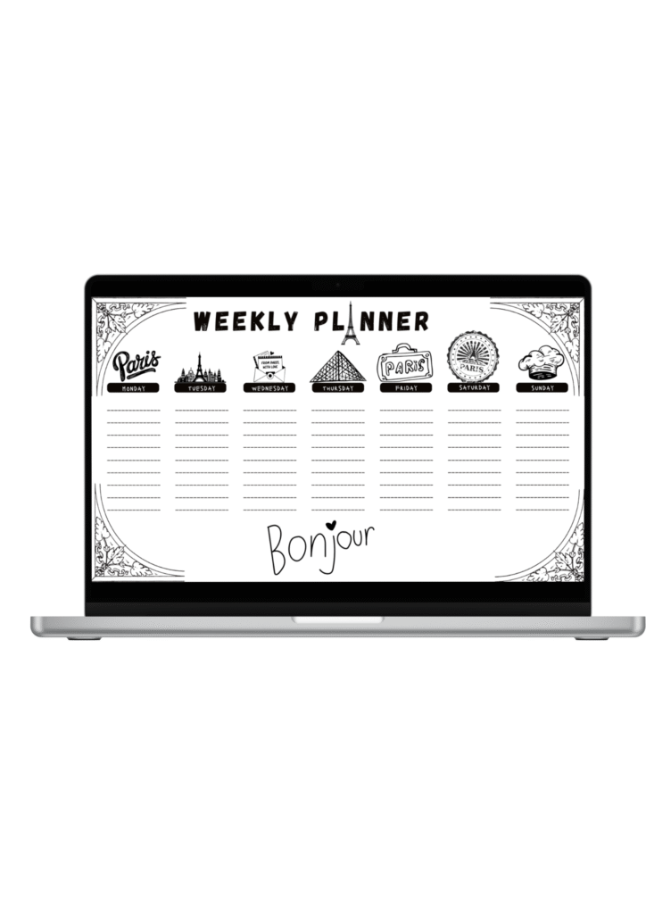 weekly planner paris edition